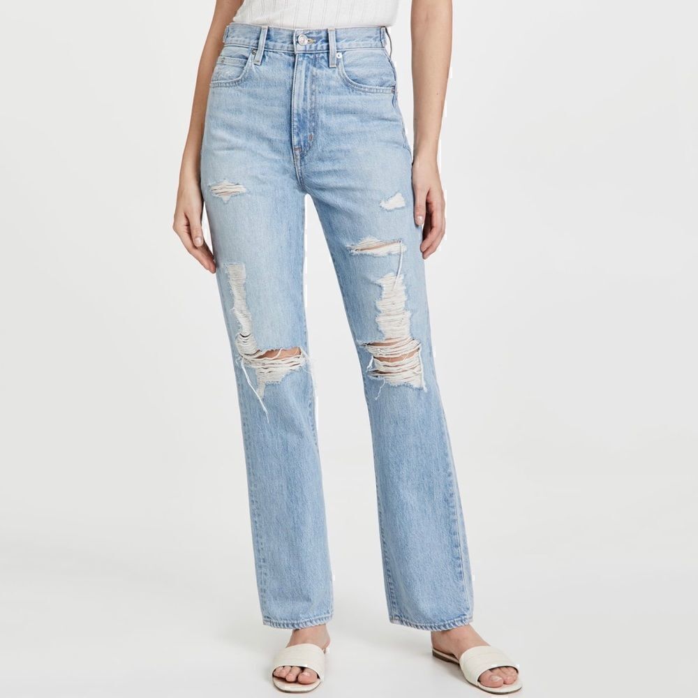 SLVRLAKE London High Rise Straight Jean in Mind Made Up Wash